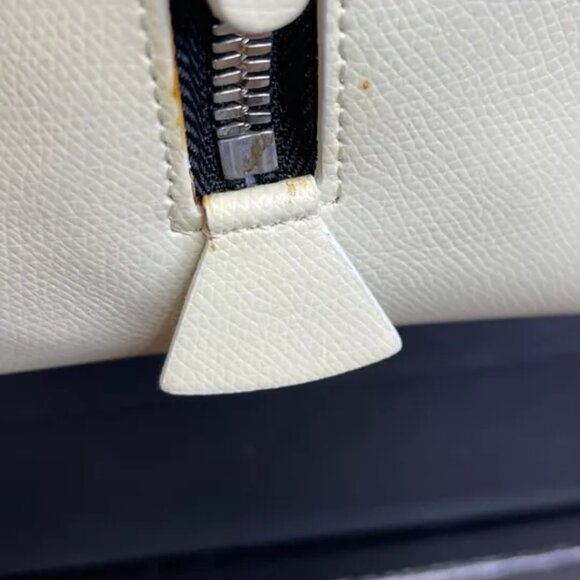 Senreve Doctor Bag Satchel Handbag Shoulder Bag Zip Sand Genuine Italian Leather - Picture 6 of 16